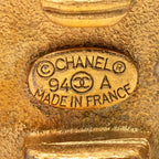 Chanel Logo Button Motif Earrings Gold Plated — view 3