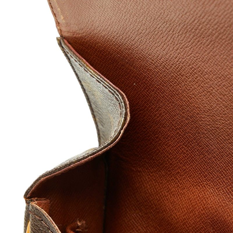 Louis Vuitton Monogram Cartouchiere MM Crossbody Shoulder Bag Brown Leather — view 8