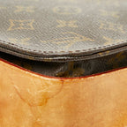 Louis Vuitton Monogram Cartouchiere MM Crossbody Shoulder Bag Brown Leather — view 6
