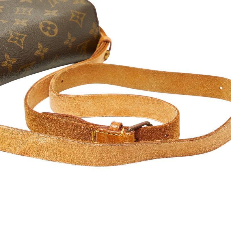 Louis Vuitton Monogram Cartouchiere MM Crossbody Shoulder Bag Brown Leather — view 9