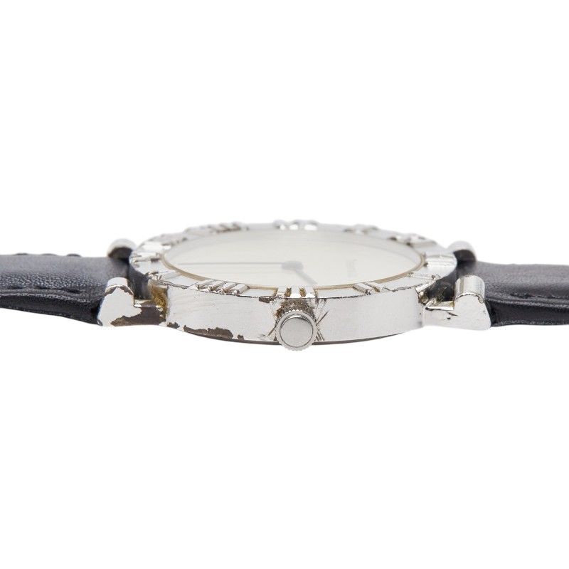 Tiffany & Co Atlas Watch Silver Black Leather — view 3