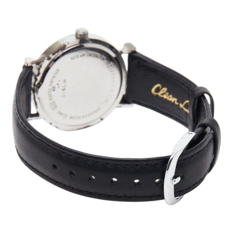 Tiffany & Co Atlas Watch Silver Black Leather — view 5