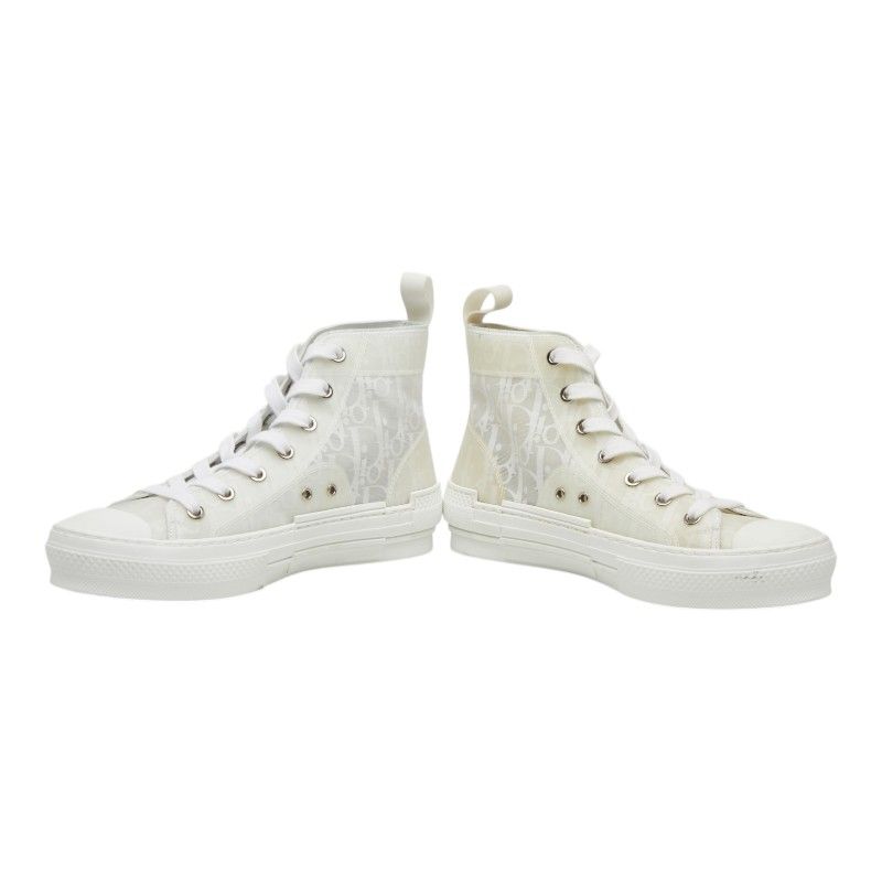 Dior Oblique League High Top Sneakers Cut 37 White Technical Fabric — view 4