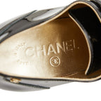 Chanel CC Logo Booties 37 1 2C Black Patent Leather Boot — view 7