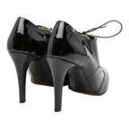 Chanel CC Logo Booties 37 1 2C Black Patent Leather Boot — view 2