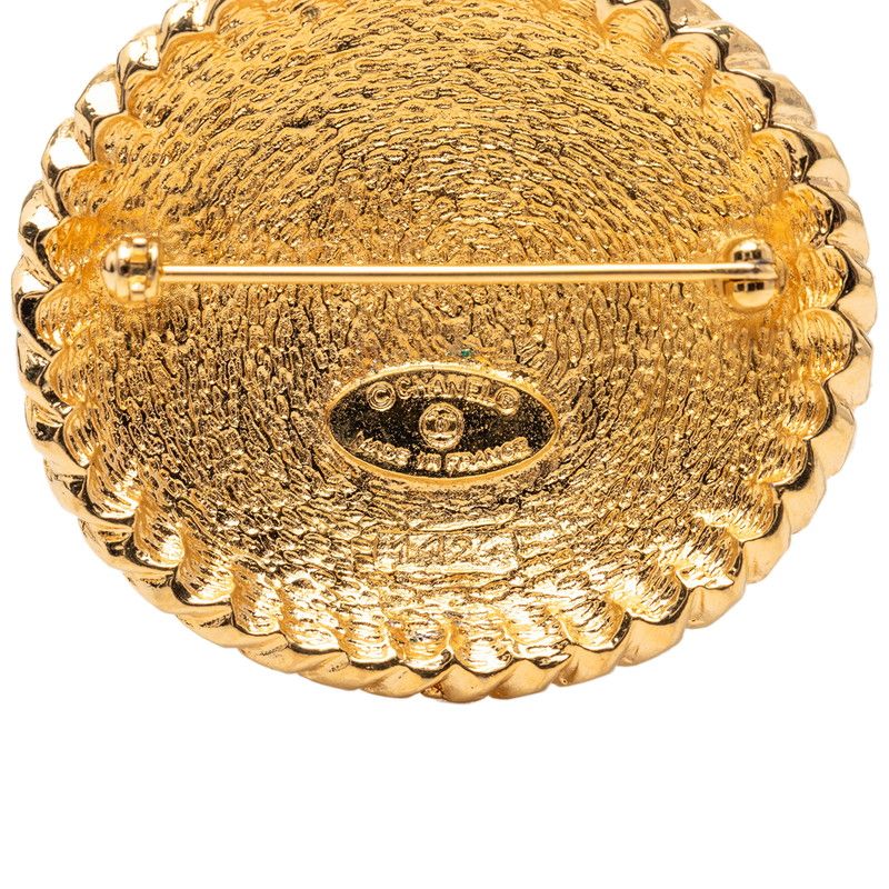 Chanel CC Logo Night Riding Brooch Gold Plated — view 3