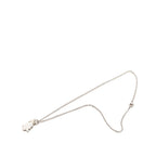 Chanel CC Logo Christmas Tree Motif Necklace Silver White Metal — view 3