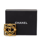 Chanel Vintage CC Logo Square Brooch Gold Plated — view 4