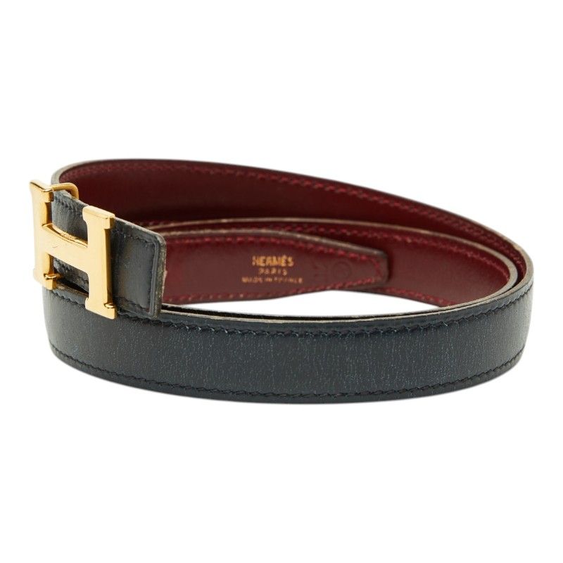 Hermes Belt Reversible Navy Red Leather — view 2