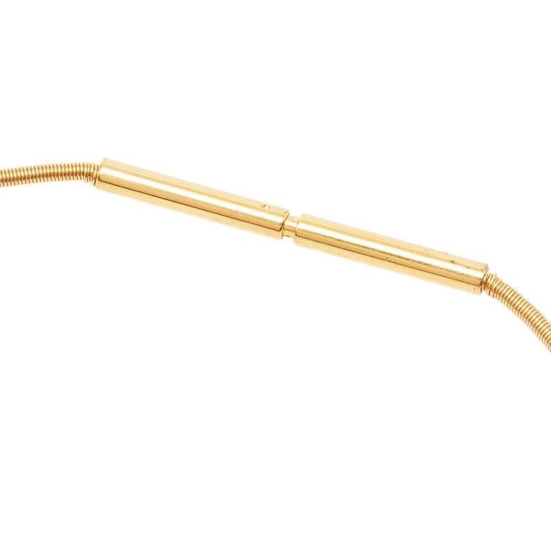 Hermes Cage Ash Cube Necklace Gold Beige Plated — view 7