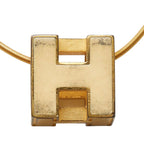 Hermes Cage Ash Cube Necklace Gold Beige Plated — view 5
