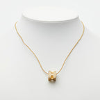 Hermes Cage Ash Cube Necklace Gold Beige Plated — view 9