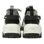 Prada Pegasus High Cut Sneakers Platform Black White Silver Rubber Nylon — view 3