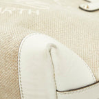 Gucci Craft Tote Shoulder Bag White Beige Canvas Leather — view 7