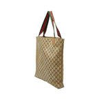 Gucci Sherry Line Vintage GG Supreme Tote Shoulder Bag Brown Leather — view 2