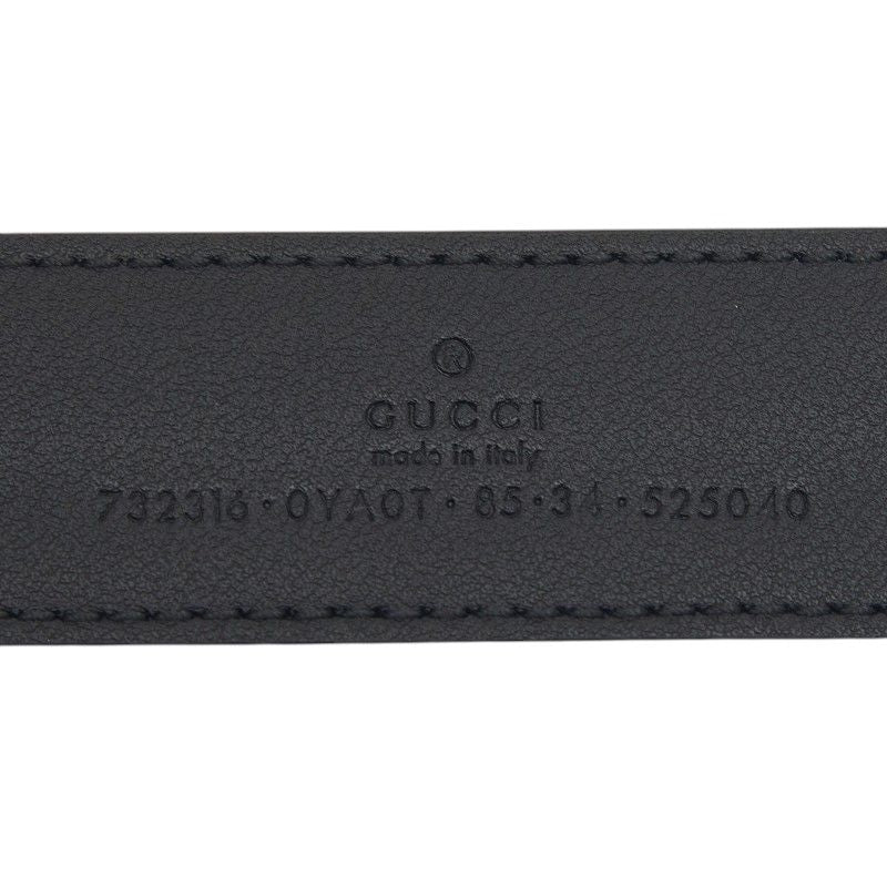 Gucci Plain Belt 85 34 Black Gold Calf — view 5