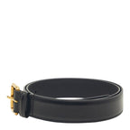Gucci Plain Belt 85 34 Black Gold Calf — view 3