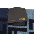 Fendi Zucca Fflogo Scarf Navy Wool — view 6