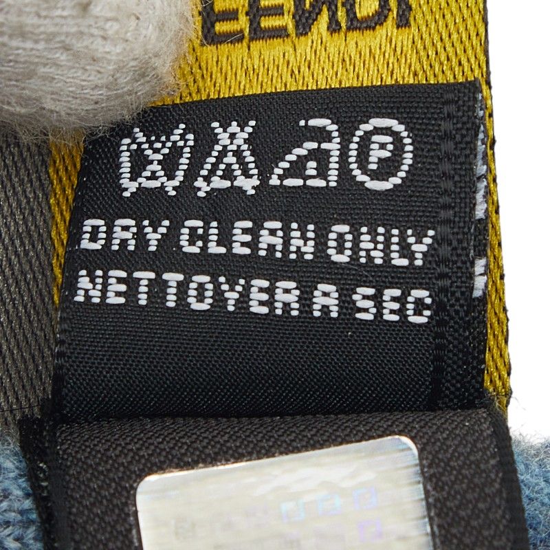 Fendi Zucca Fflogo Scarf Navy Wool — view 3