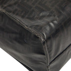 Fendi Mania Zucca Fila Collaboration Tote Black Leather Wool — view 7