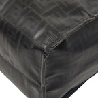 Fendi Mania Zucca Fila Collaboration Tote Black Leather Wool — view 4