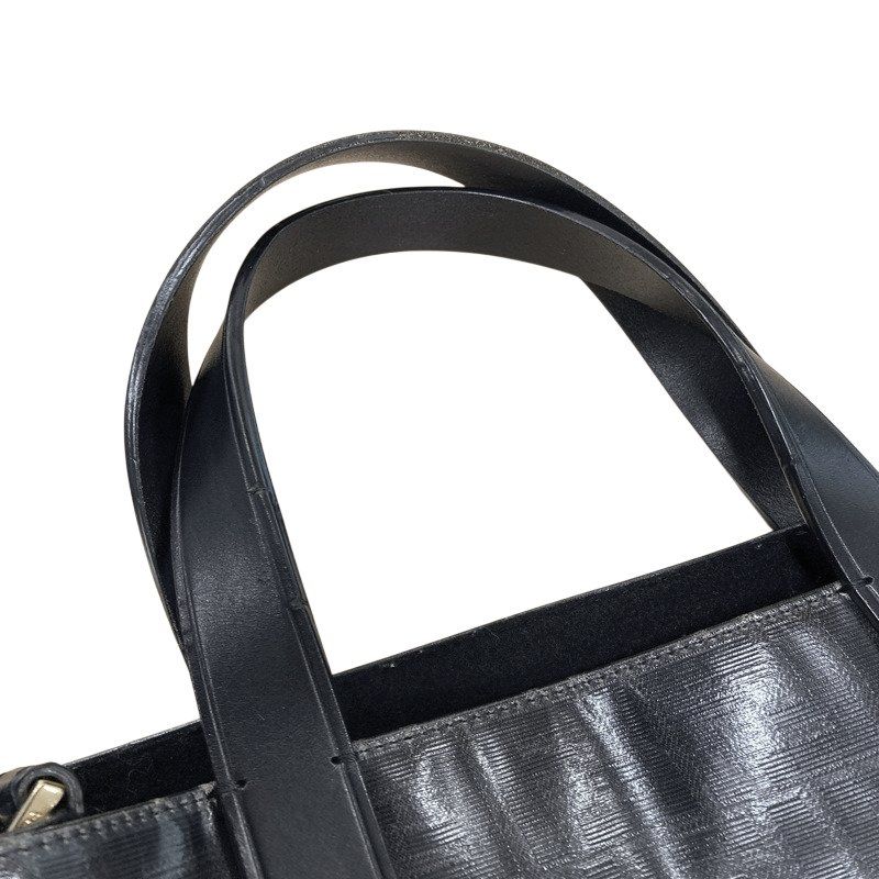 Fendi Mania Zucca Fila Collaboration Tote Black Leather Wool — view 9