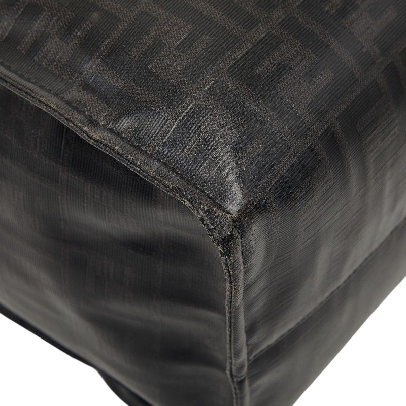 Fendi Mania Zucca Fila Collaboration Tote Black Leather Wool — view 5