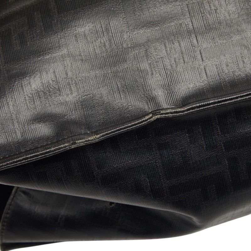 Fendi Mania Zucca Fila Collaboration Tote Black Leather Wool — view 8