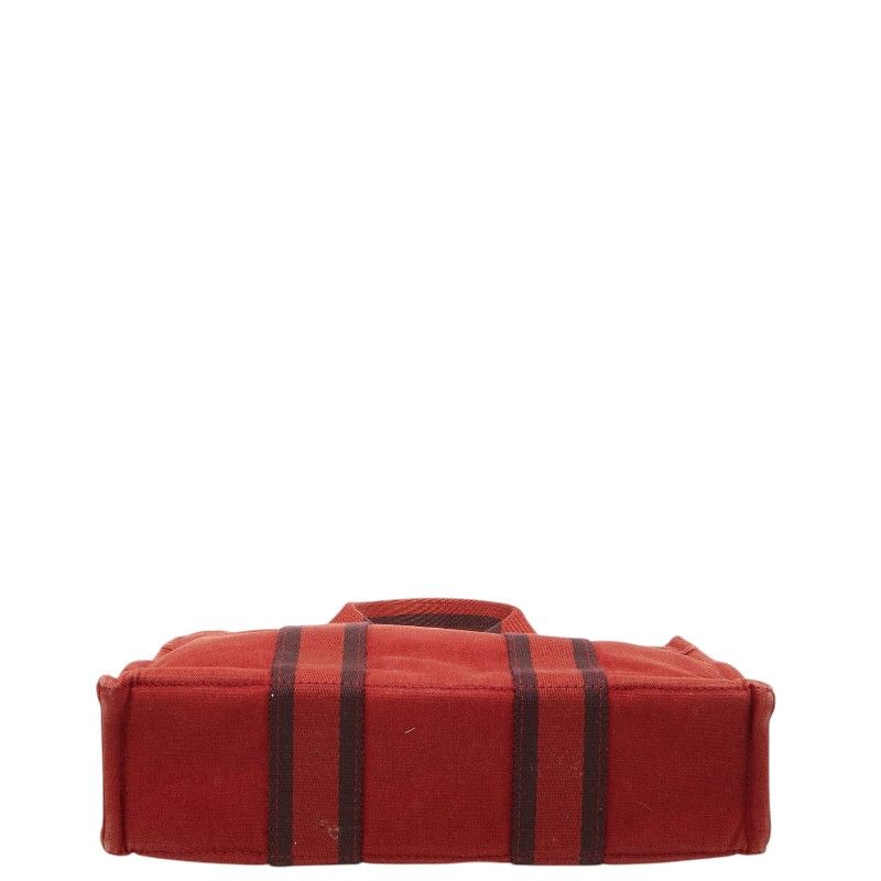Hermes Fourre Tout PM Mini Tote Red Canvas — view 3