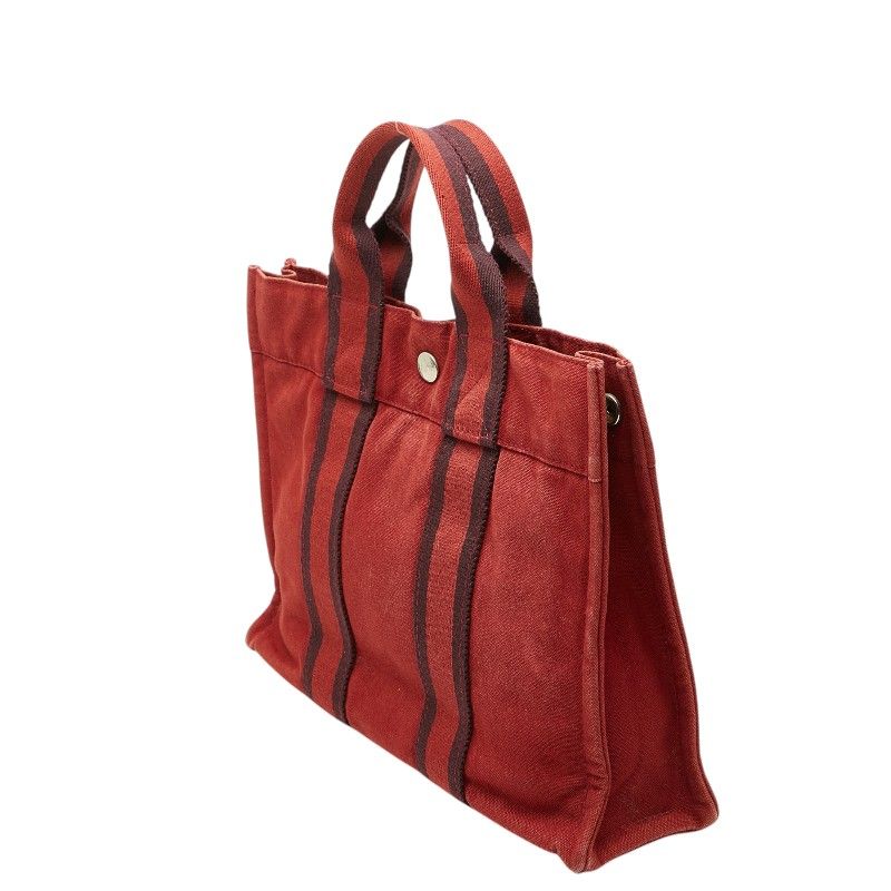 Hermes Fourre Tout PM Mini Tote Red Canvas — view 2