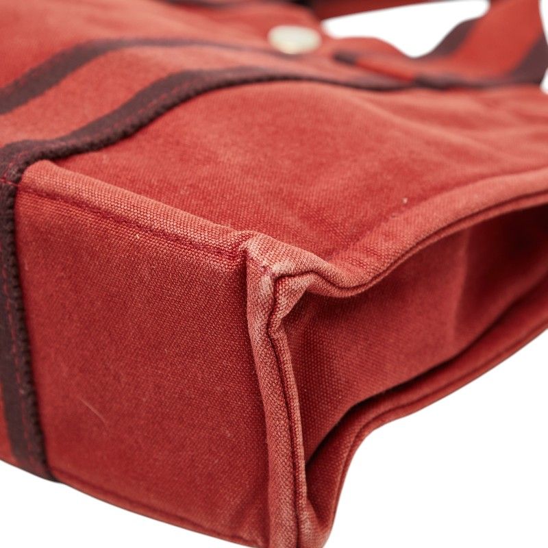 Hermes Fourre Tout PM Mini Tote Red Canvas — view 4
