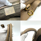 Prada Tote Logo Nylon Leather Beige — view 9