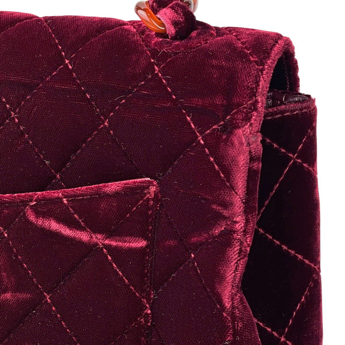 Chanel CC Logo Platinum Shoulder Bag Quilted Velvet — view 9