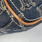 Celine Boogie Bag Paris Macadam Lame Handbag Denim Blue Brown — view 3