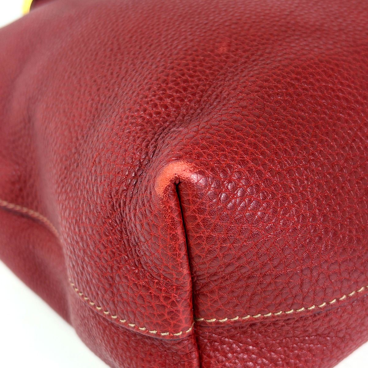 Prada Logo 2-Way Shoulder Bag Tote Leather Red — view 3