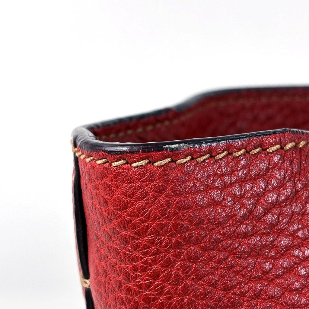 Prada Logo 2-Way Shoulder Bag Tote Leather Red — view 4