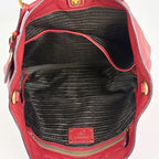 Prada Logo 2-Way Shoulder Bag Tote Leather Red — view 8