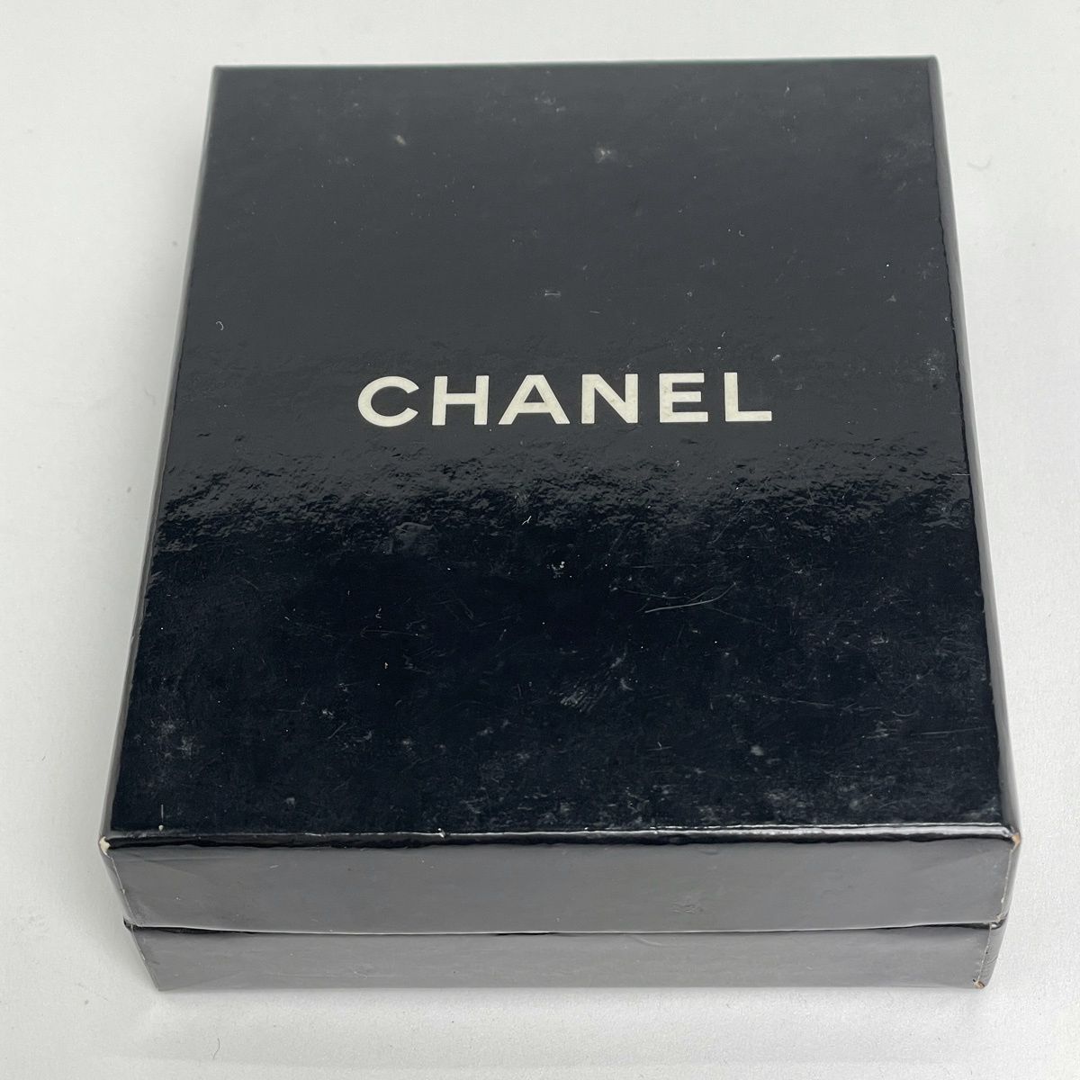 Chanel CC Logo Square Earrings Silver Plated Black White — view 8