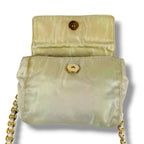 Prada Triangle Logo Chain Shoulder Bag Tessuto Nylon Ivory Mini — view 6