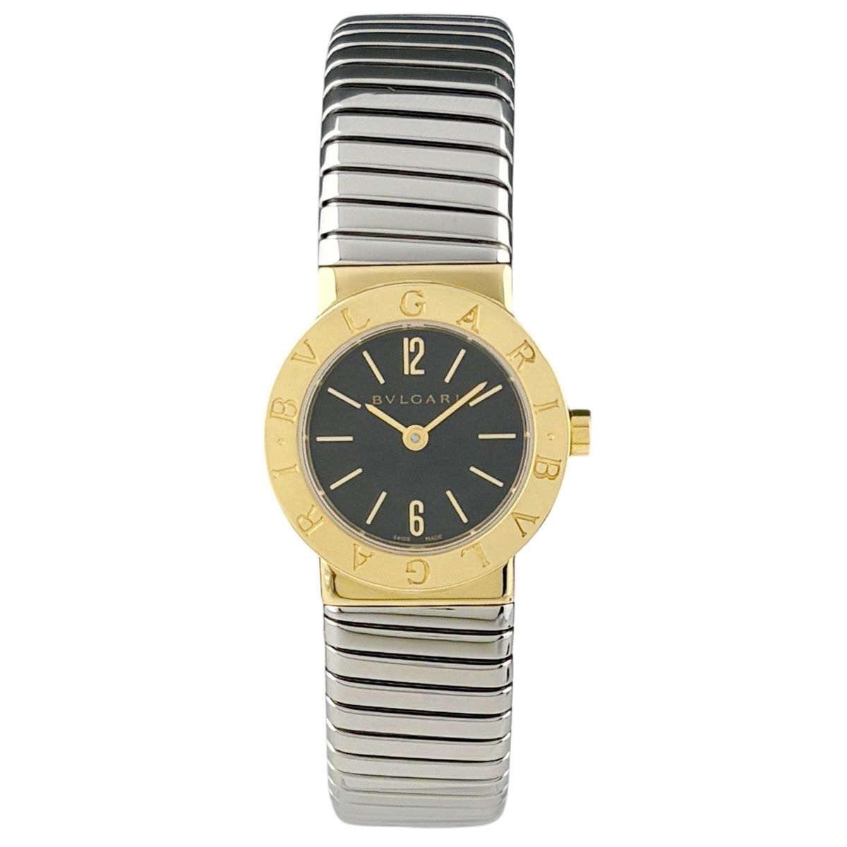 Bvlgari Tubogas Watch SS YG Quartz Black — view 2
