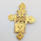 Chanel Brooch CC Logo Gold Cross Vintage — view 2