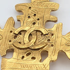 Chanel Brooch CC Logo Gold Cross Vintage — view 3