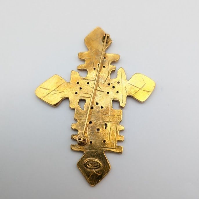 Chanel Brooch CC Logo Gold Cross Vintage — view 4