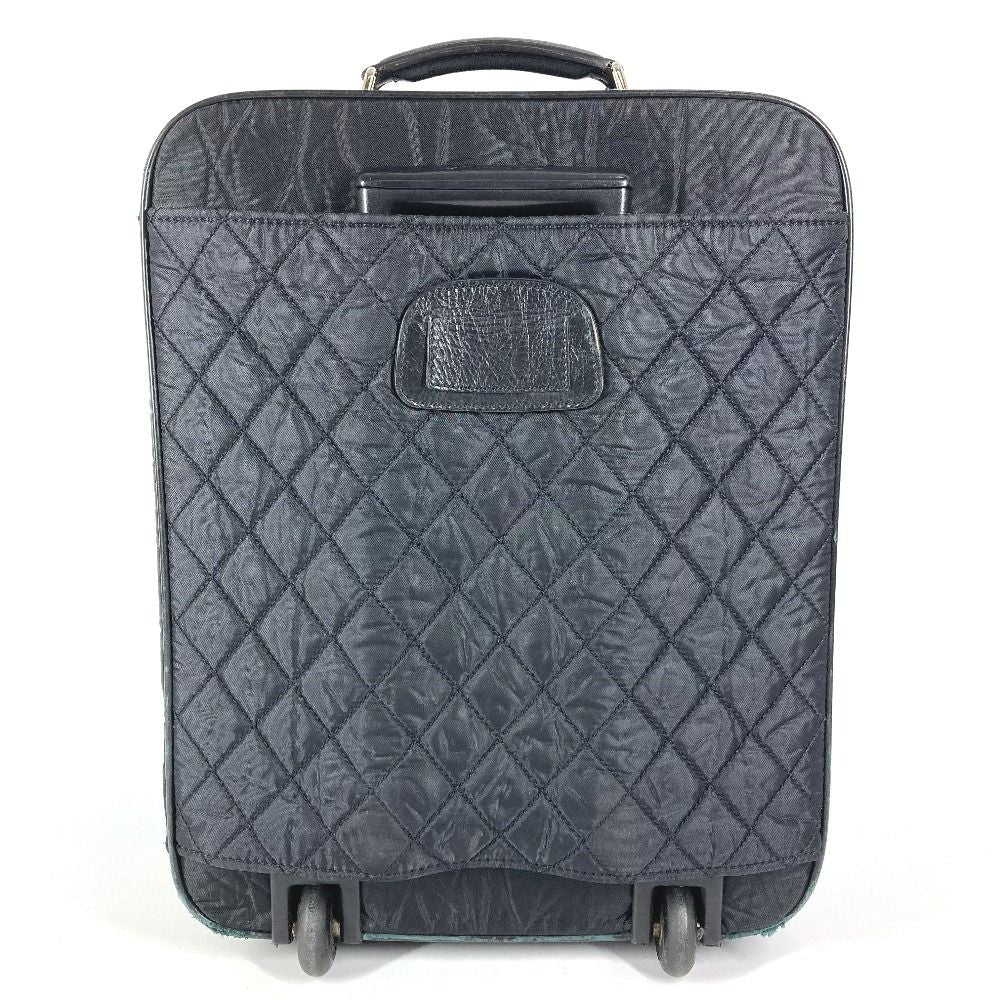 Chanel Travel Bag CC Logo Leather Nylon Black Carryon Luggage — view 2