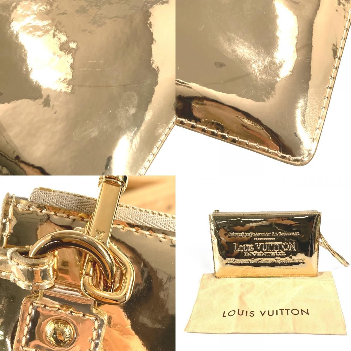 Louis Vuitton Handbag Pochette Plat Leather Gold — view 8