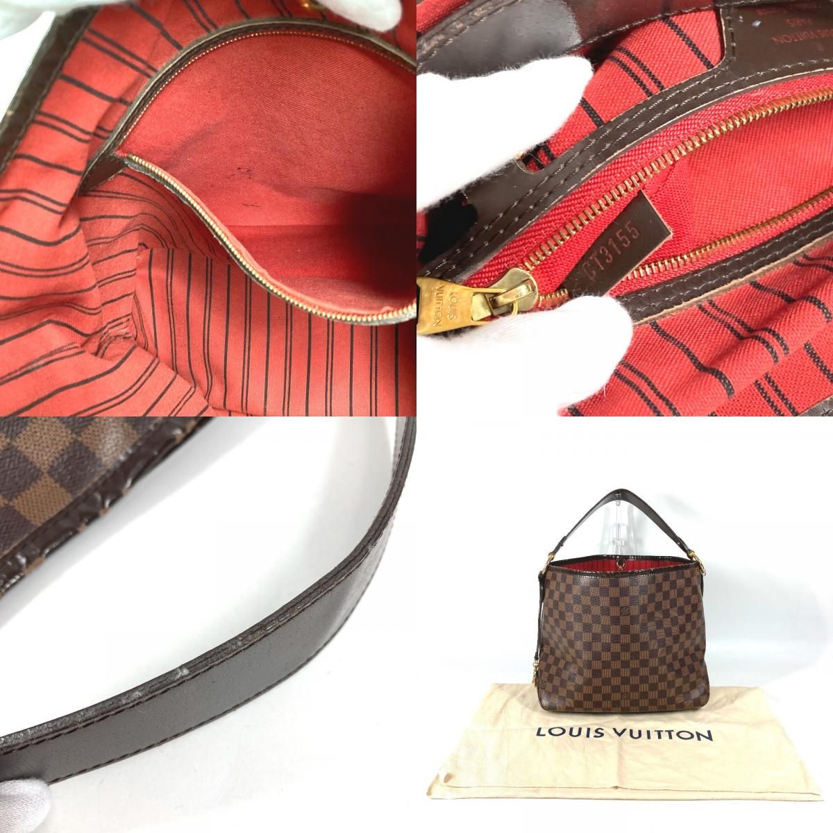 Louis Vuitton Shoulder Bag Delightful PM Damier Canvas Ebene Brown — view 9