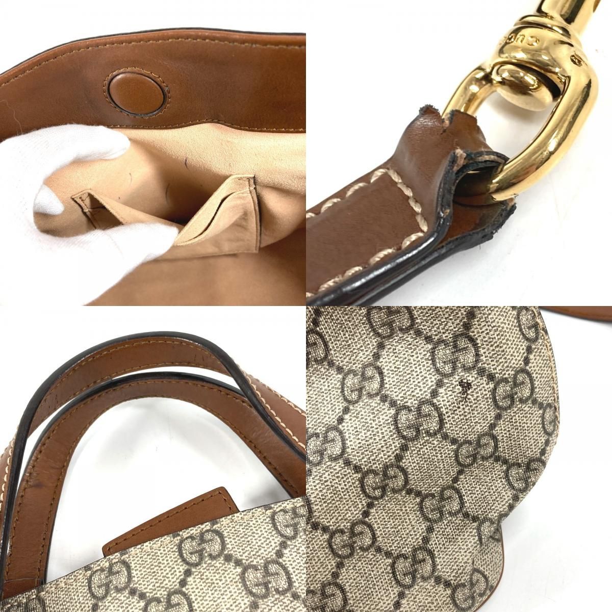 Gucci Handbag 2-Way Bag Logo GG Supreme Canvas Beige — view 9