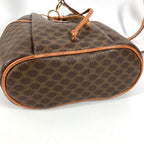 Celine Shoulder Bag Macadam Logo Leather Canvas Brown — view 5