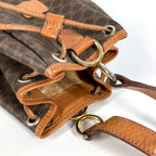 Celine Shoulder Bag Macadam Logo Leather Canvas Brown — view 6