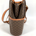 Celine Shoulder Bag Macadam Logo Leather Canvas Brown — view 2